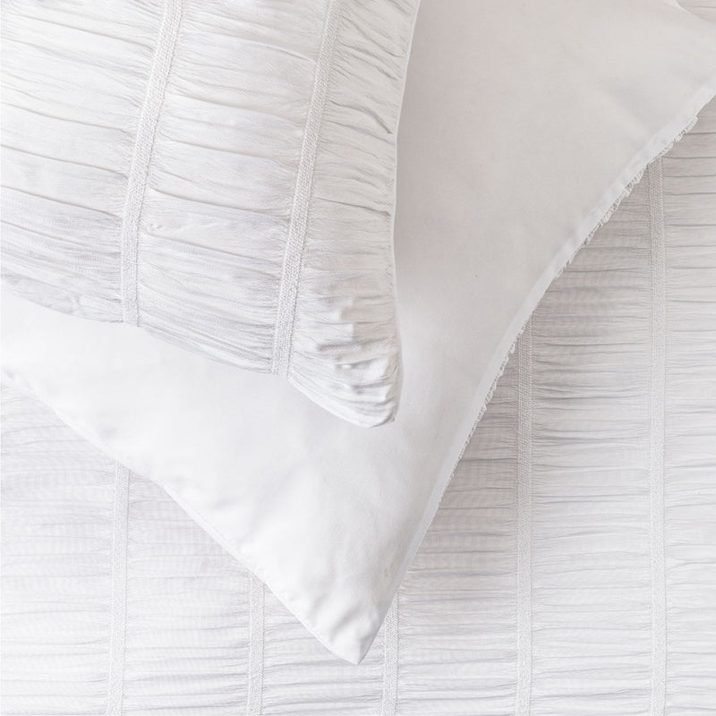 Argos Home Ruched Texture White Bedding Set - King size