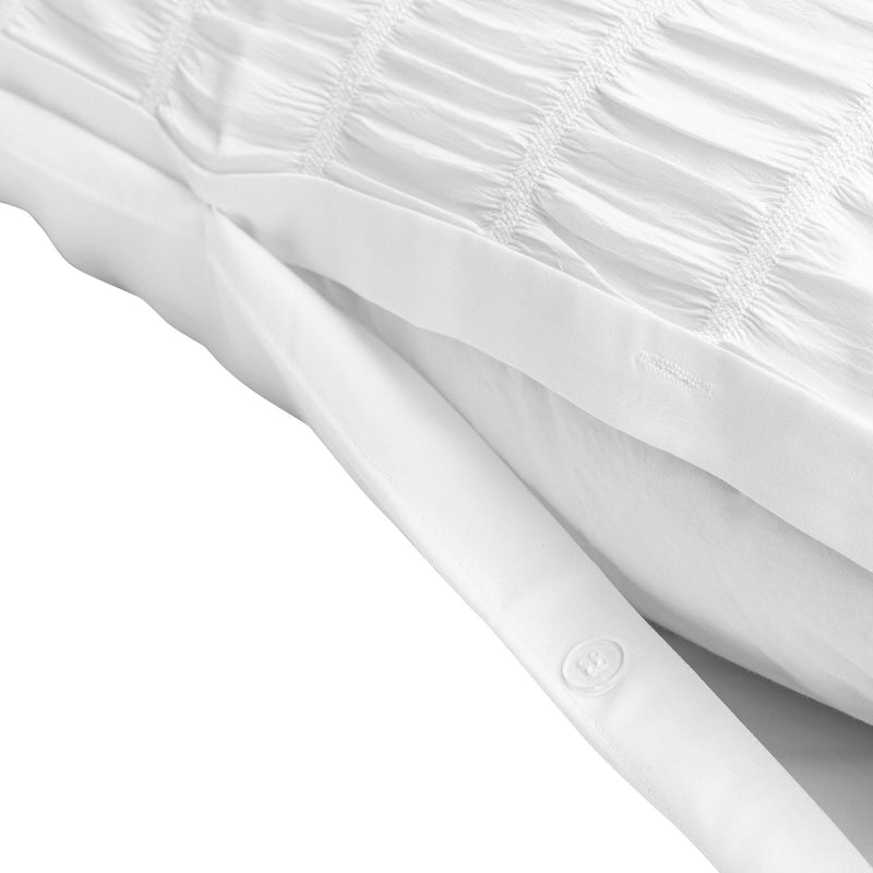 Argos Home Ruched Texture White Bedding Set - King size
