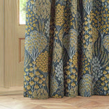 Wylder Ophelia Pencil Pleat Curtains - Blue - 229x229cm