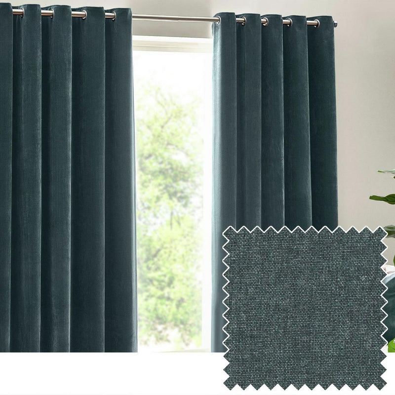 Yard Chenille Eyelet Curtains - Marine - 229x229cm