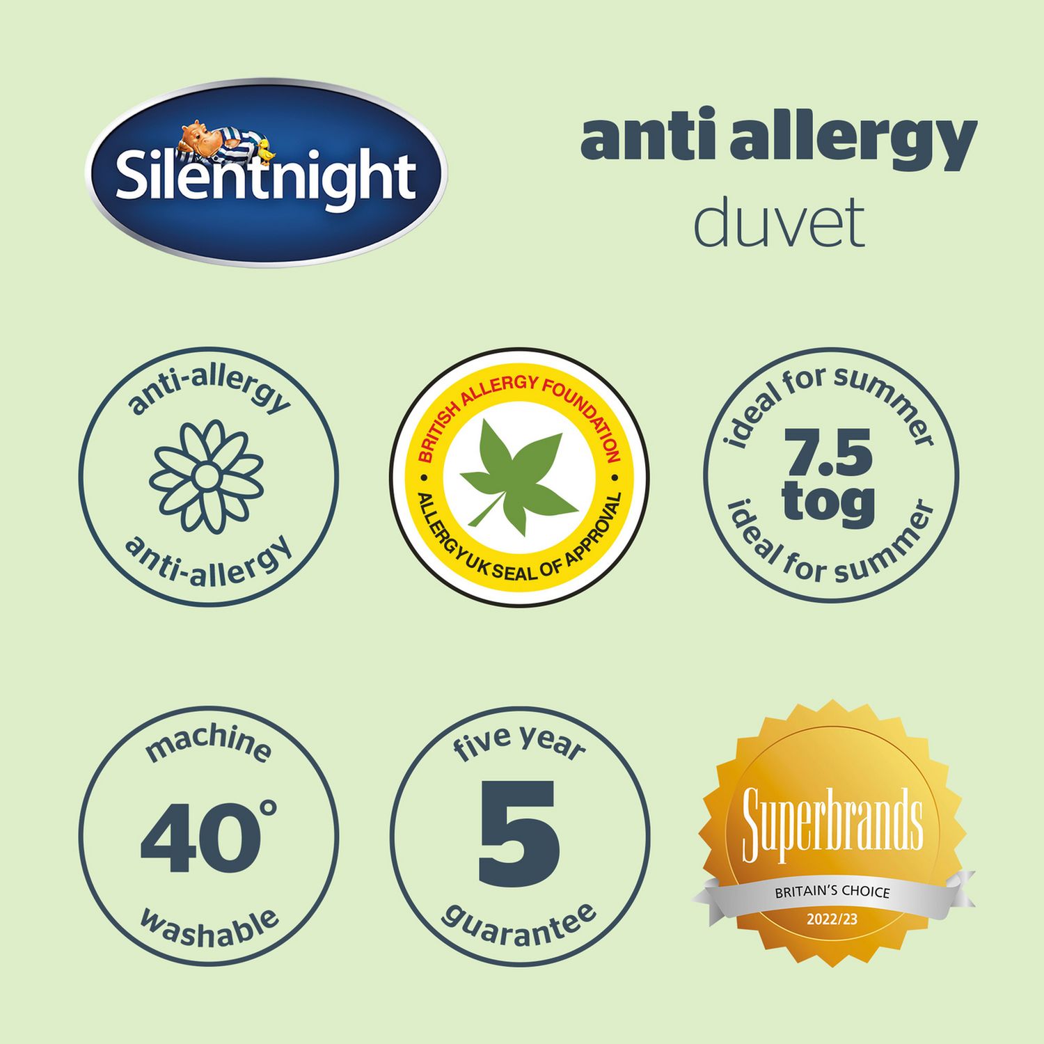 Silentnight Anti-Allergy 7.5 Tog Duvet - Double