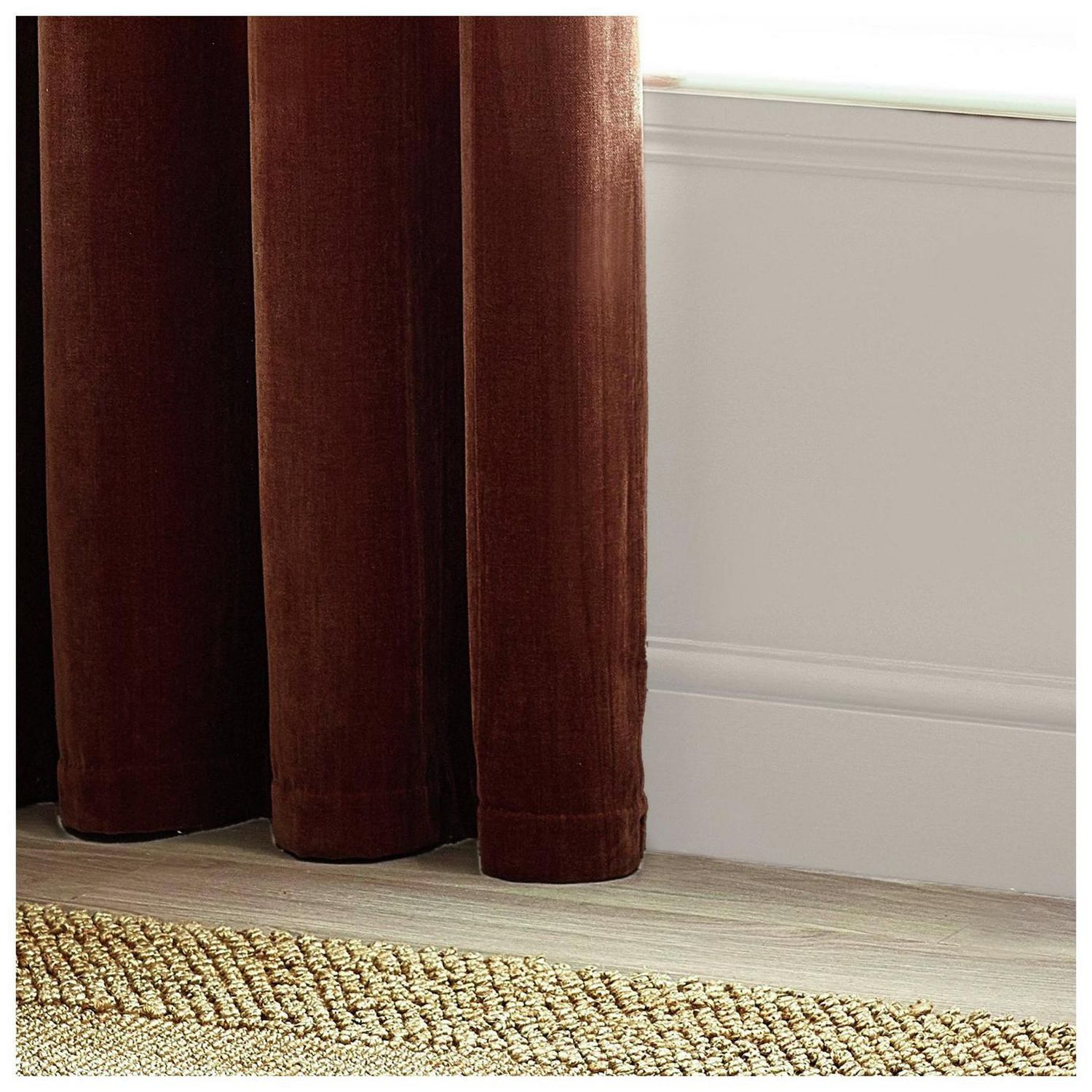 Yard Chenille Eyelet Curtains- Nutmeg - 168x183cm