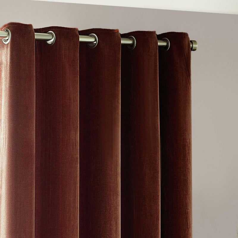 Yard Chenille Eyelet Curtains - Nutmeg - 229x137cm