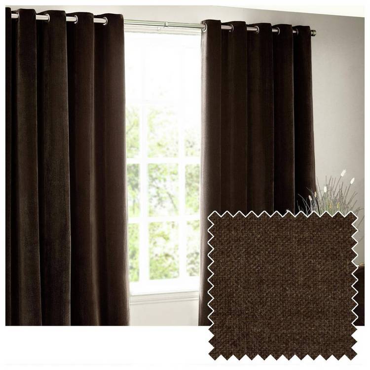 Yard Chenille Curtains brown 117x137cm - British product