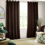 Yard Chenille Eyelet Curtains Brown 117x137cm