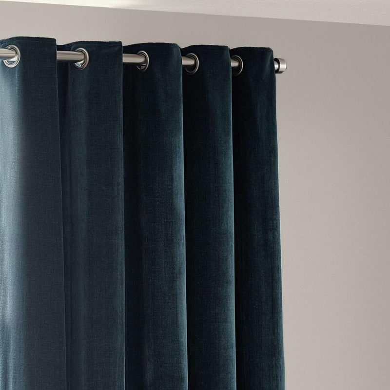 Yard Chenille Eyelet Curtains - Navy - 229x183cm