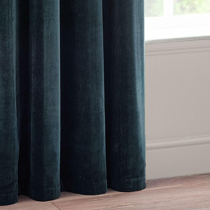 Yard Chenille Eyelet Curtains - Navy - 229x183cm