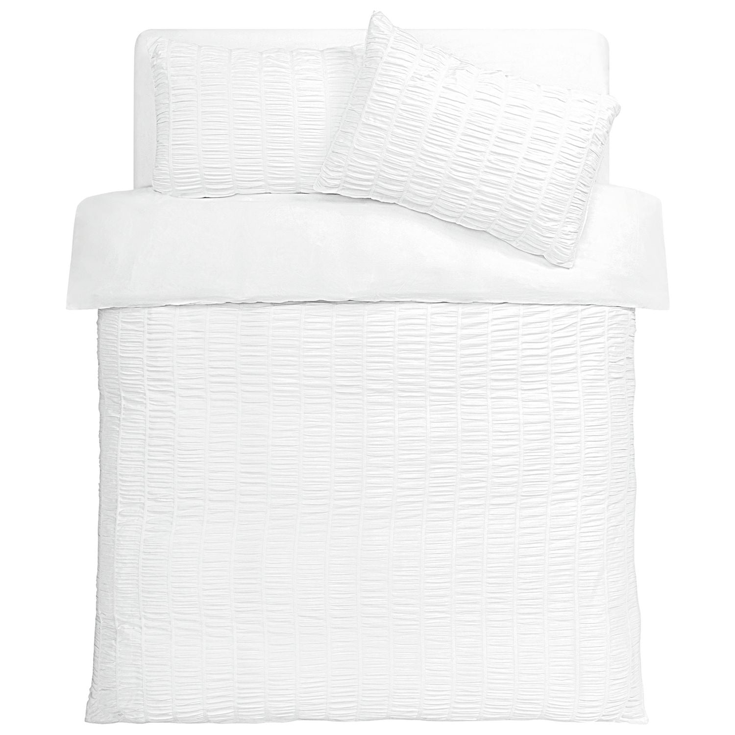 Argos Home Ruched Texture White Bedding Set - Double