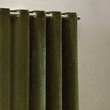 Yard Chenille Eyelet Curtains- Olive - 168x137cm