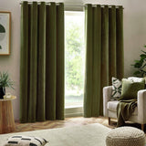 Yard Chenille Eyelet Curtains - Olive - 229x229cm