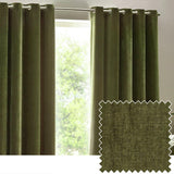 Yard Chenille Eyelet Curtains - Olive - 229x229cm