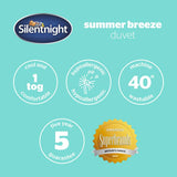 Silentnight Summer Breeze 1 Tog Duvet Single, UK version