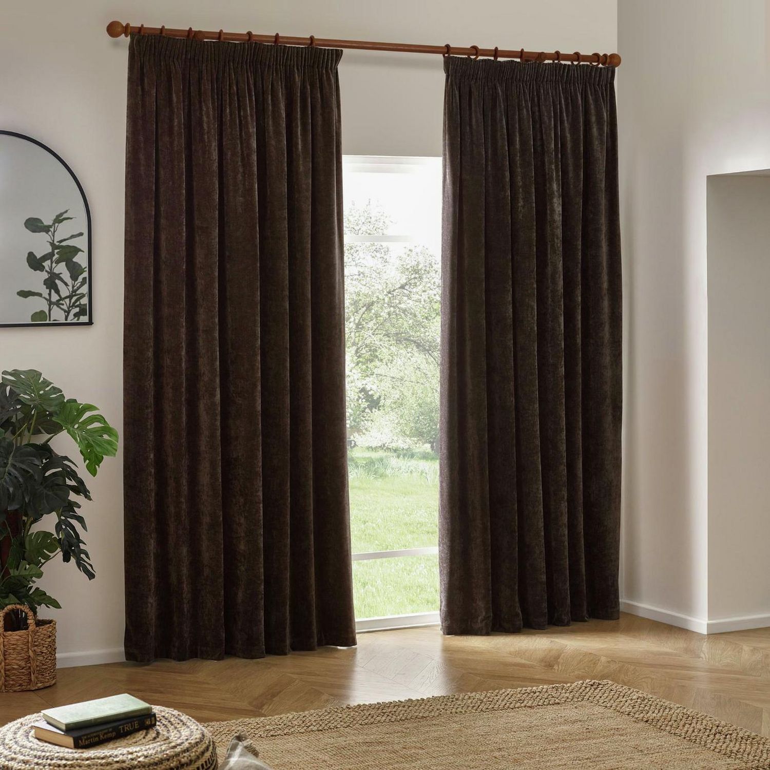 Yard Chenille Fully Lined Pencil Pleat Curtains - 168x137cm