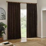 Yard Chenille Pencil Pleat Curtains - Brown - 229x137cm