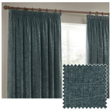 Yard Chenille pencil pleat curtains marine blue 117x137cm (British brand)