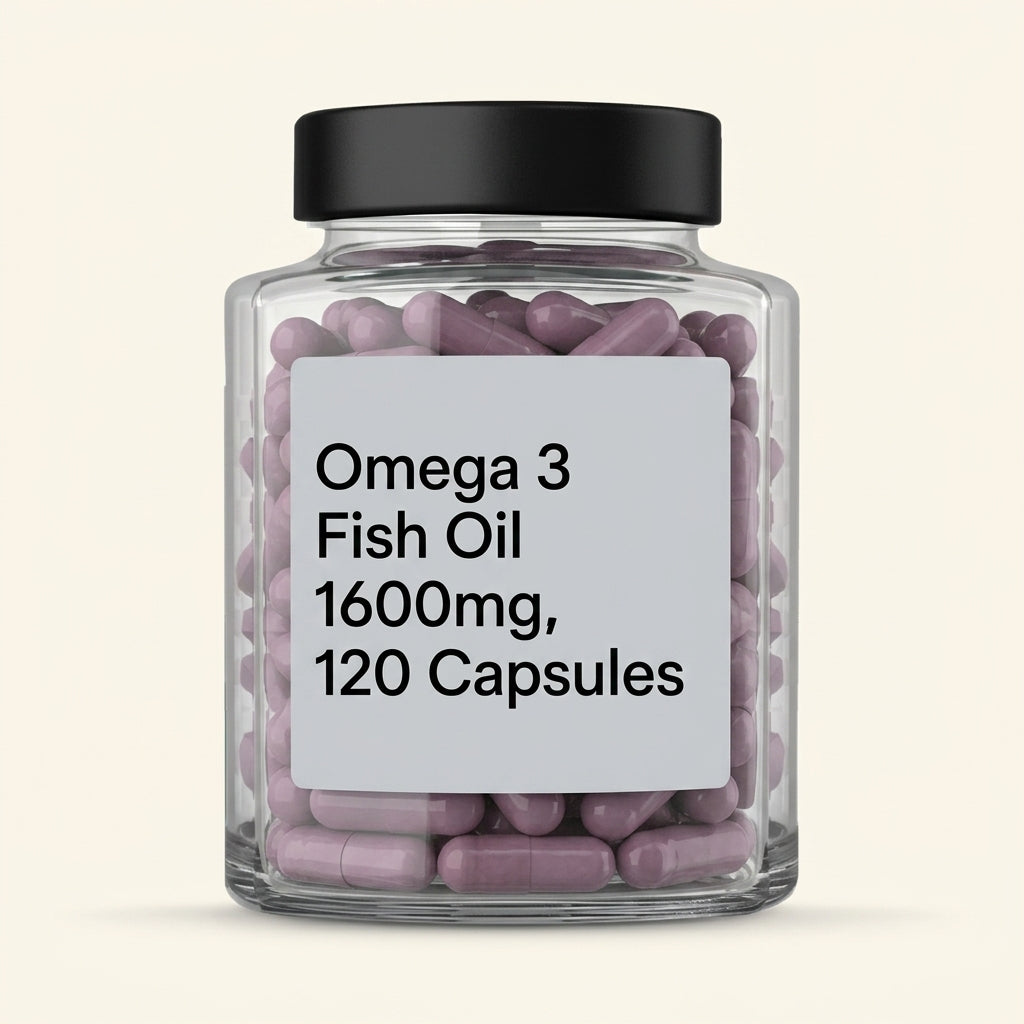 Holland & Barrett Omega 800mg r-TG fish oil supplement 120 capsules (British brand)