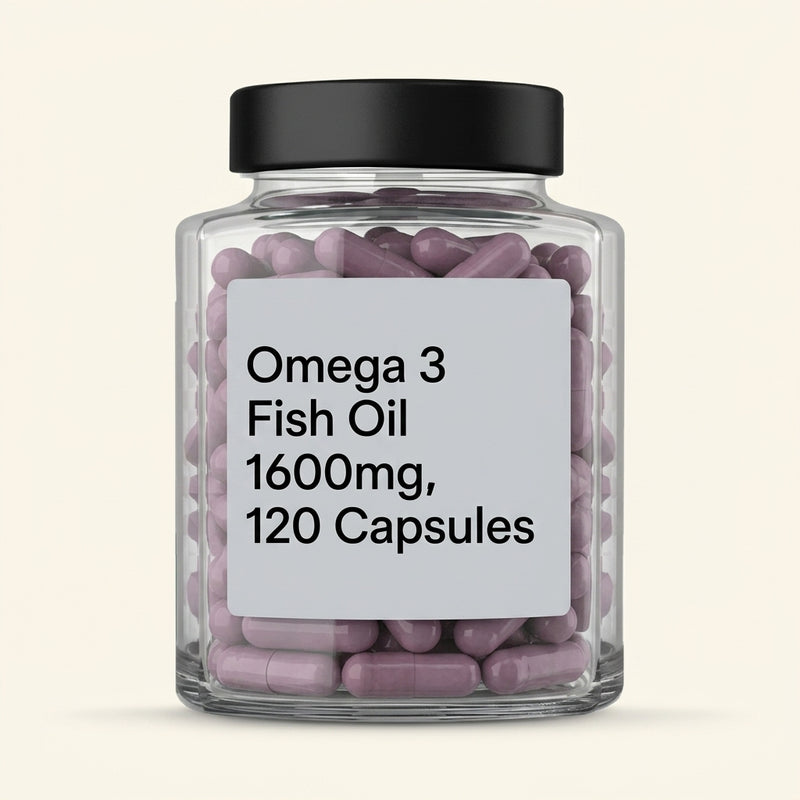 Holland & Barrett Omega 800mg r-TG fish oil supplement 120 capsules (British brand)
