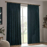 Yard Navy chenille pencil pleat curtain 117x137cm (British brand)