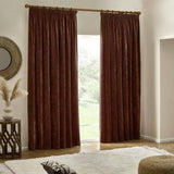 Yard chenille pencil pleat curtains nutmeg 117x137cm, UK version