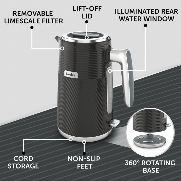 Breville Obliq kettle black 1.7 litre, UK version