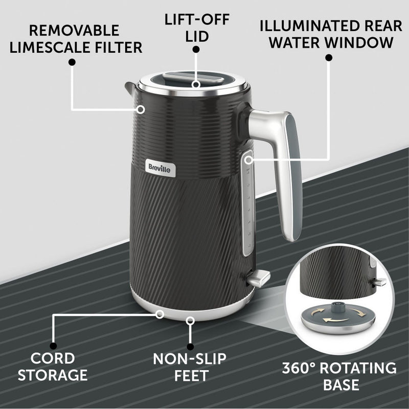 Breville Obliq kettle black 1.7 litre, UK version