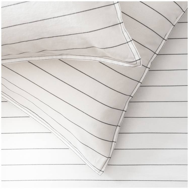 Habitat bedding set white washed stripe single, imported from the UK