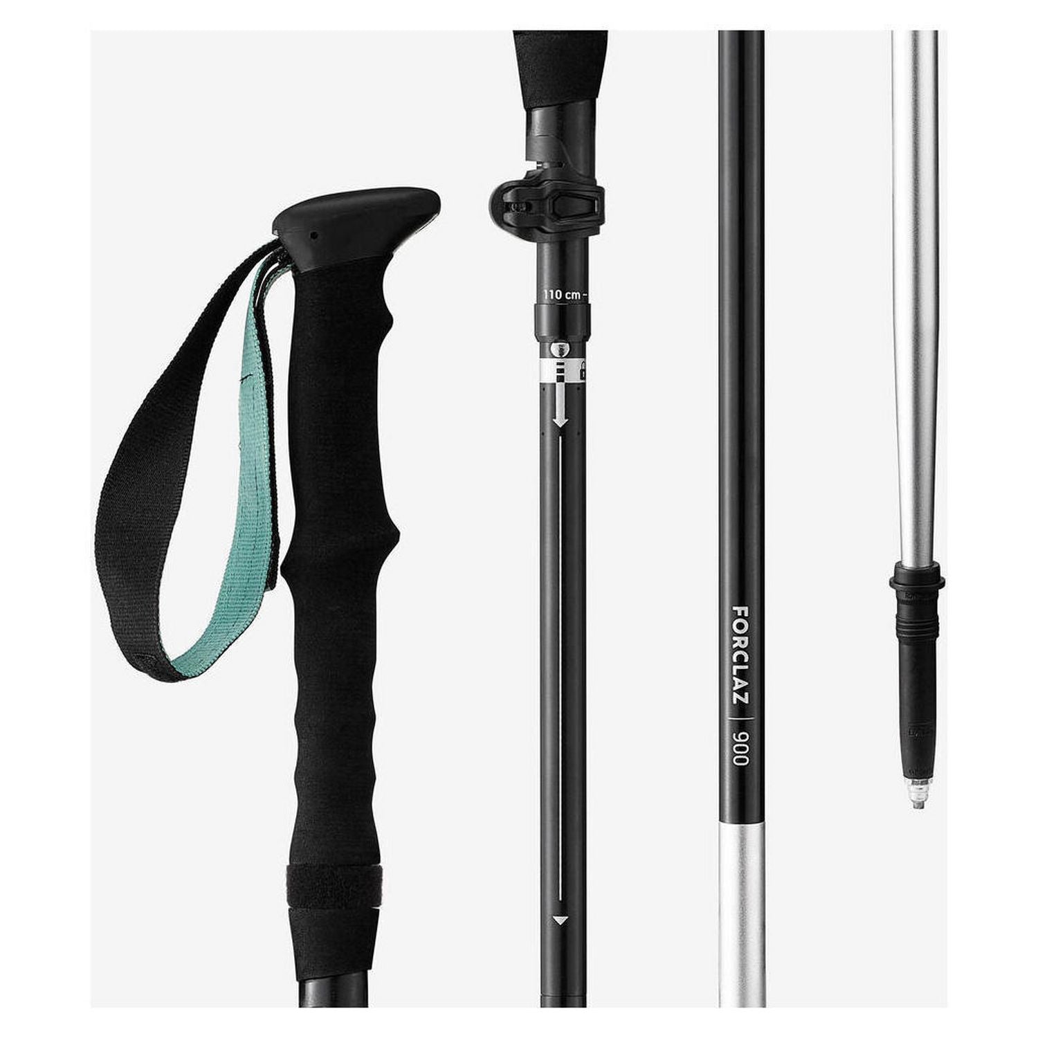 Decathlon ultra compact trekking pole Mt900 black, UK version