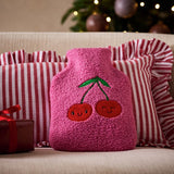 Argos Home 1L hot water bottle pink boucle cover, UK version