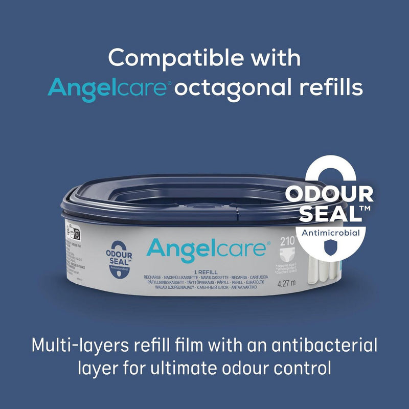 Angelcare XL nappy bin and refill cassette, imported from the UK