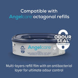 Angelcare XL nappy bin and refill cassette, imported from the UK