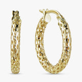 Revere 9ct yellow gold woven hoop earrings - British product