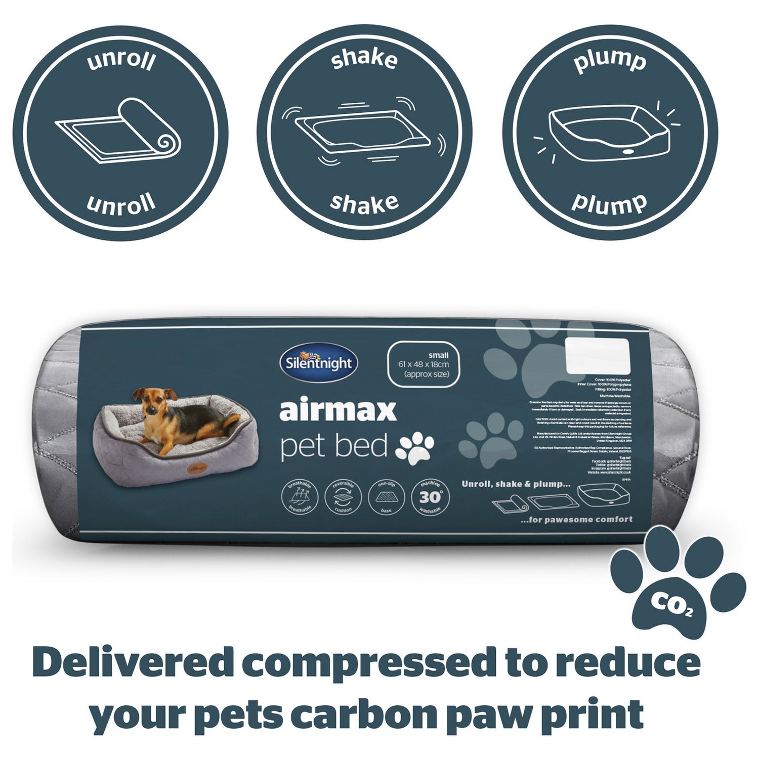 Silentnight Airmax pet bed small - British product