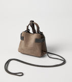 Brunello Cucinelli small suede top-handle bag monili detailing, UK version