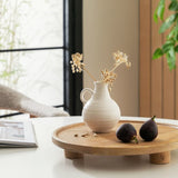 Habitat mango wood pedestal tray natural 29cm, imported from the UK