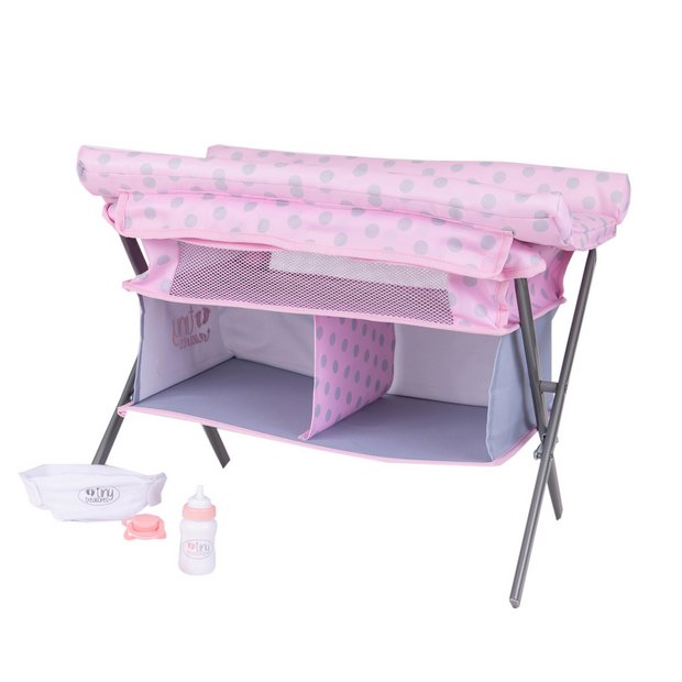 Tiny Treasures folding changing table cot doll accessory (British brand)