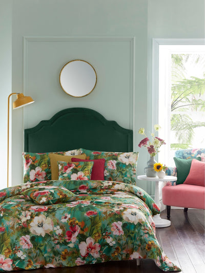 Next Studio G Green Bouquet 100% Cotton Duvet Cover and Pillowcase Set- Buy online at McGrocer