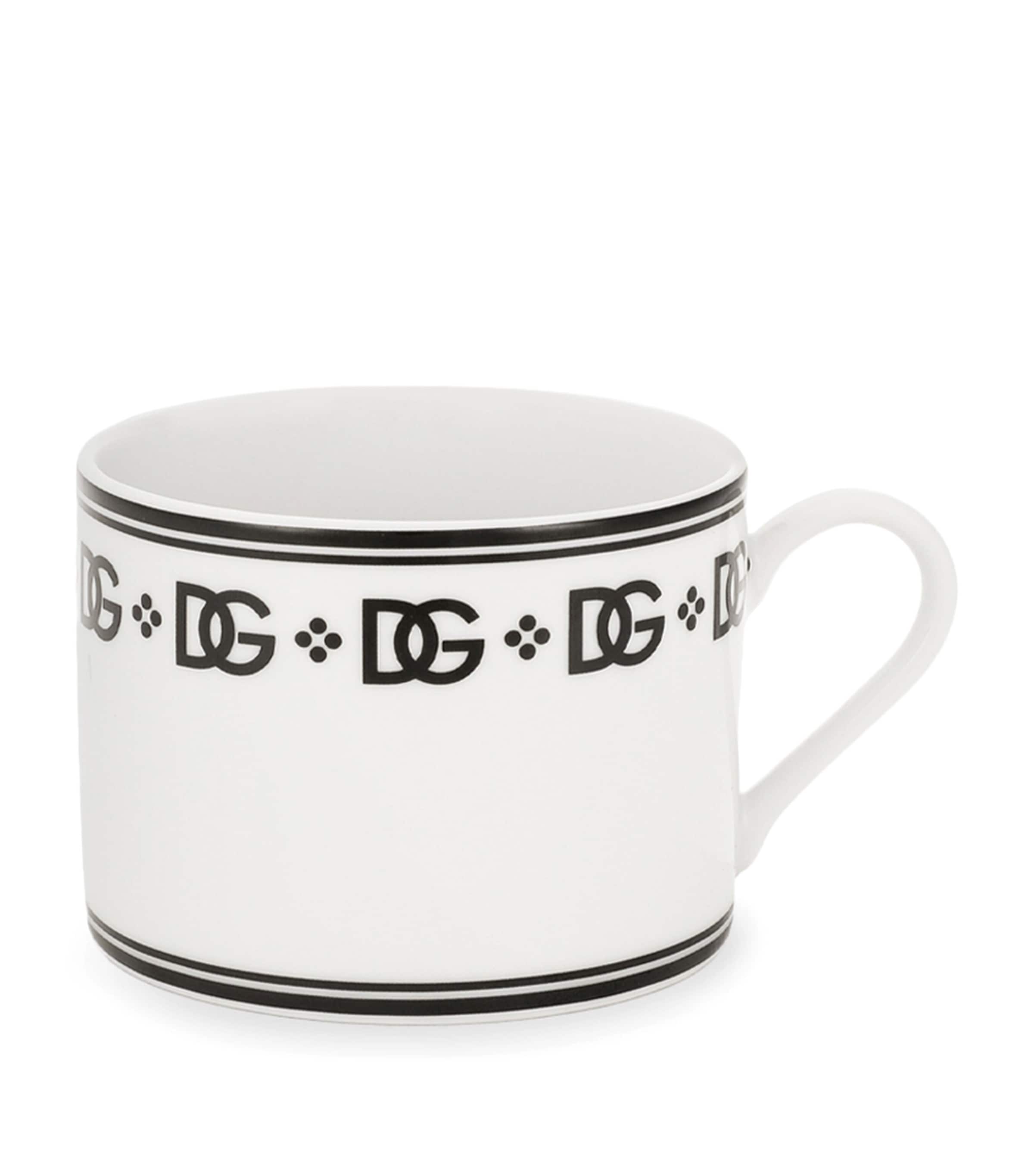 Dolce&Gabbana porcelain teacups and saucers with DG monogram, set of two - British product