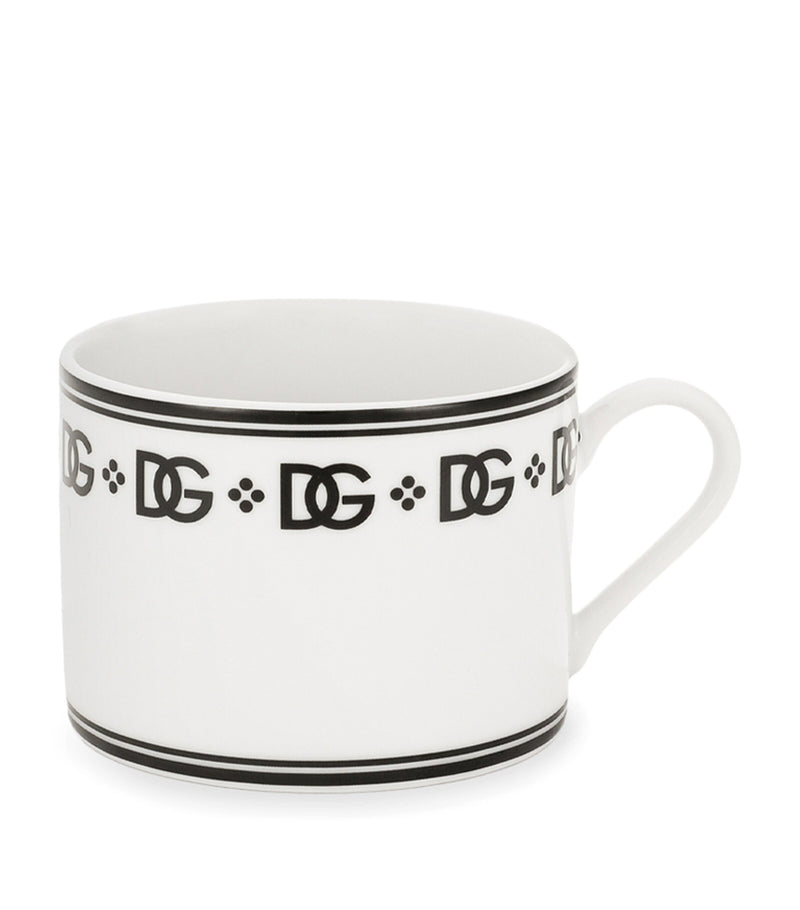 Dolce&Gabbana porcelain teacups and saucers with DG monogram, set of two - British product