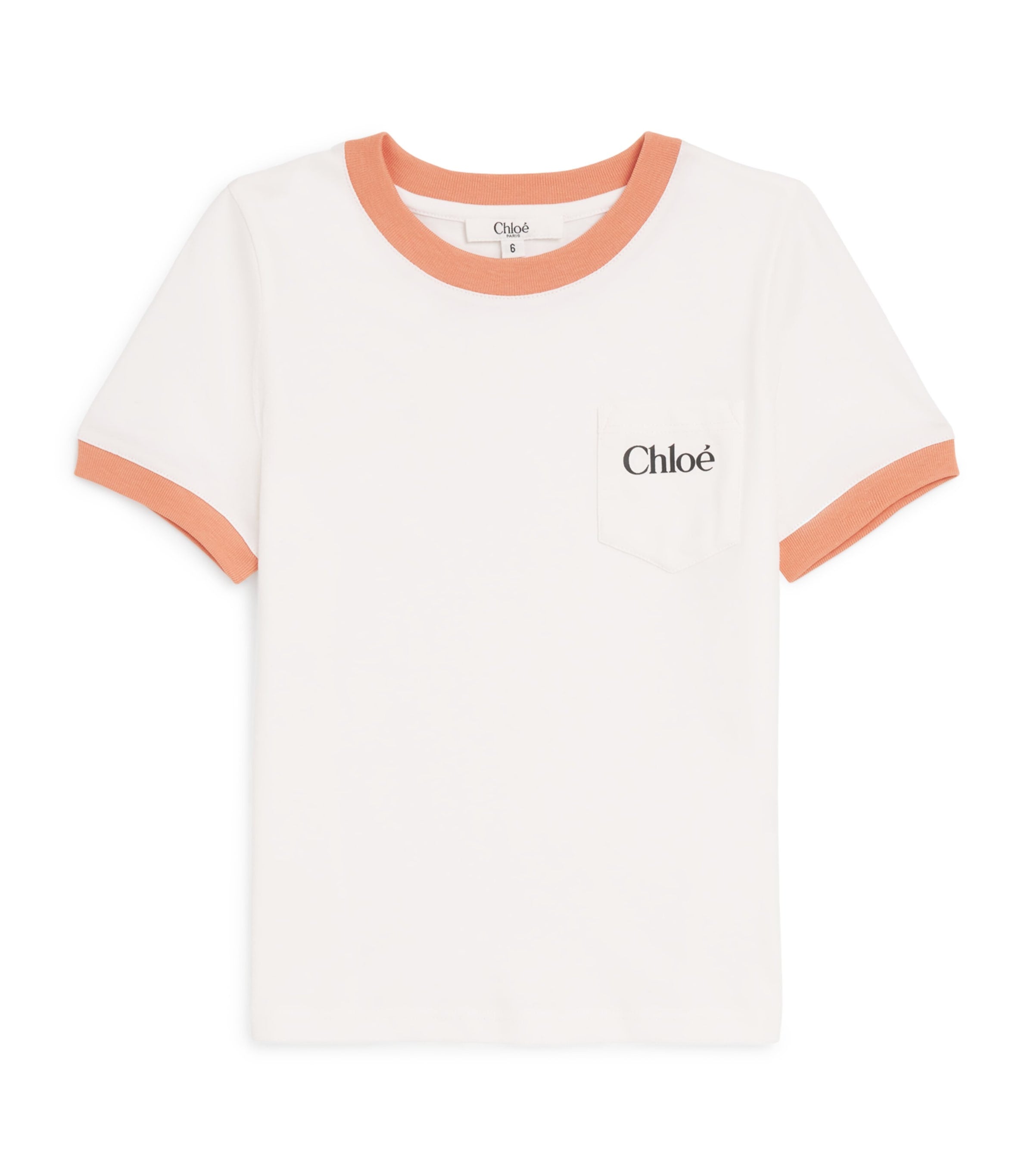 Chloé Kids Contrast-Trim Logo T-Shirt 4-14 Years - British product