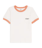 Chloé Kids Contrast-Trim Logo T-Shirt 4-14 Years - British product
