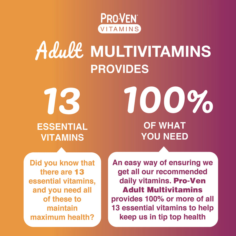 Pro-Ven multivitamins chewable tablets 60 count - British product
