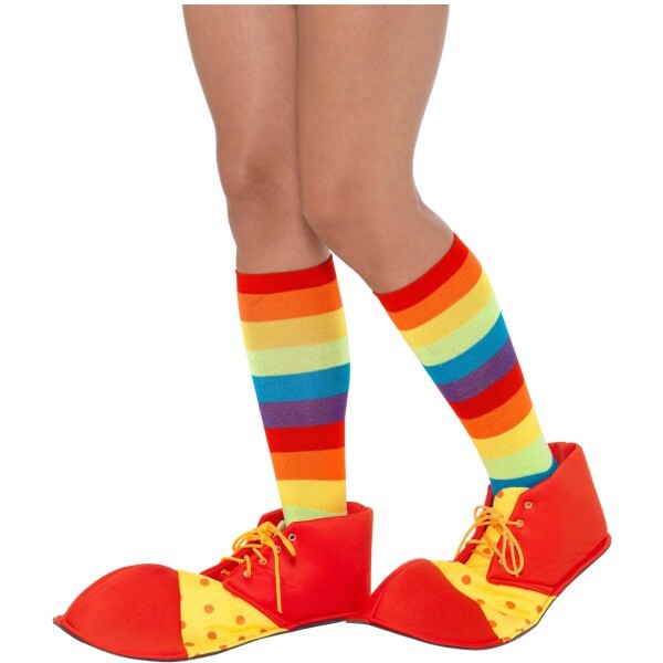 Smiffys clown shoe covers red yellow spotty, UK version