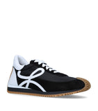 Suede and Fabric Panelled Lace-Up Sneakers with Rubber Sole