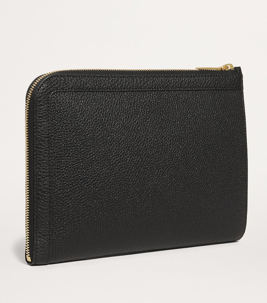 Thom Browne mini leather folio pouch, imported from the UK