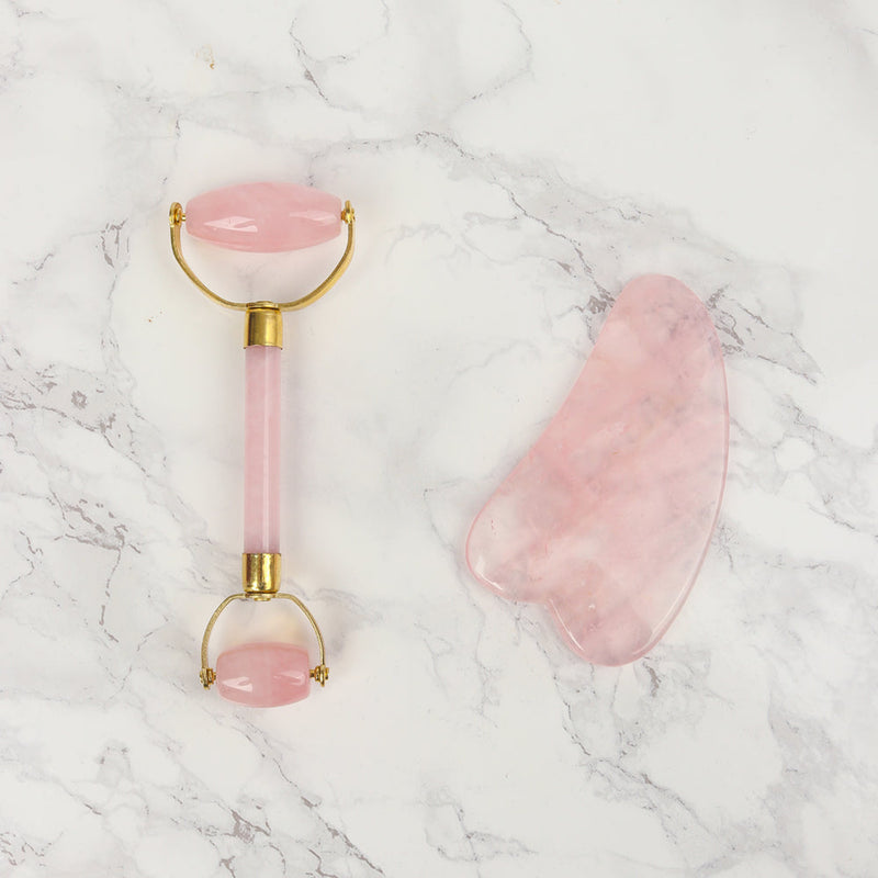 Genuine Crystal rose quartz gua sha facial tool, UK version