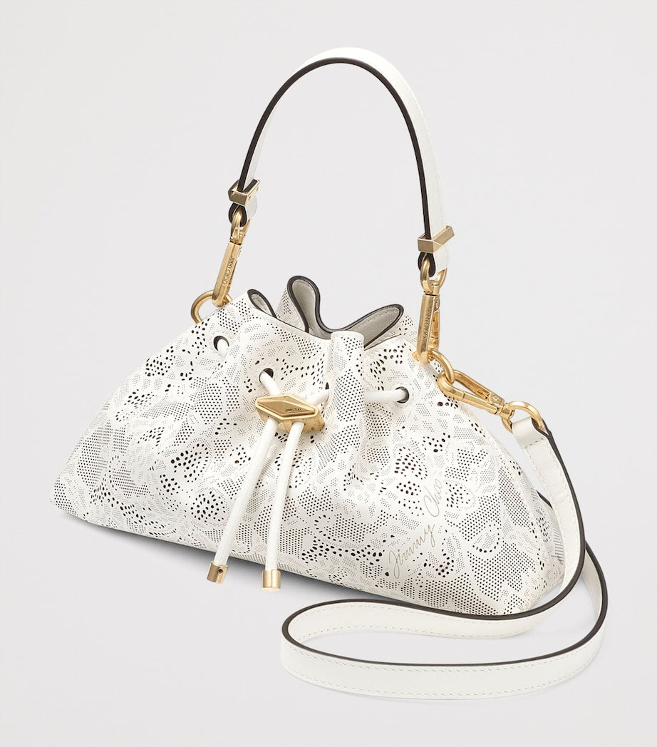 Jimmy Choo small perforated leather cinch shoulder bag - British product