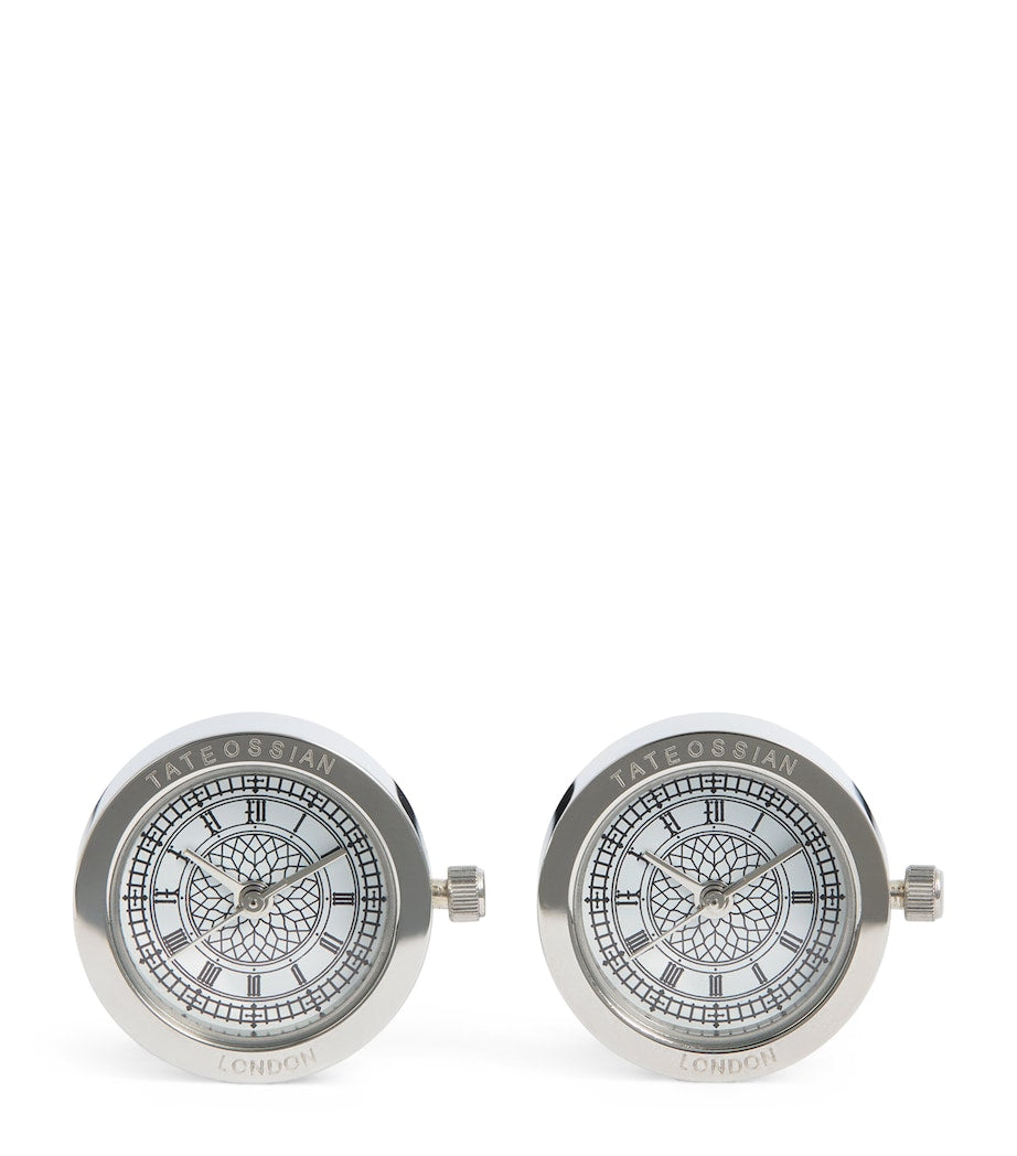 Tateossian Big Ben watch cufflinks with functioning watch, UK version