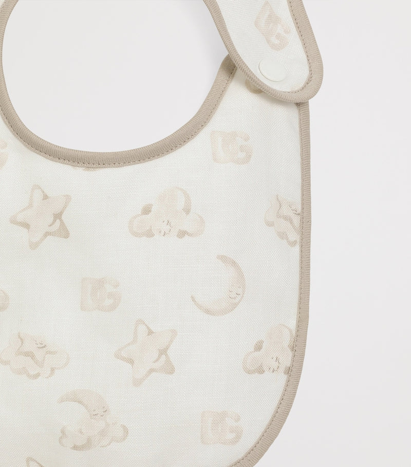 Dolce&Gabbana kids linen bib with moon and star print - British product