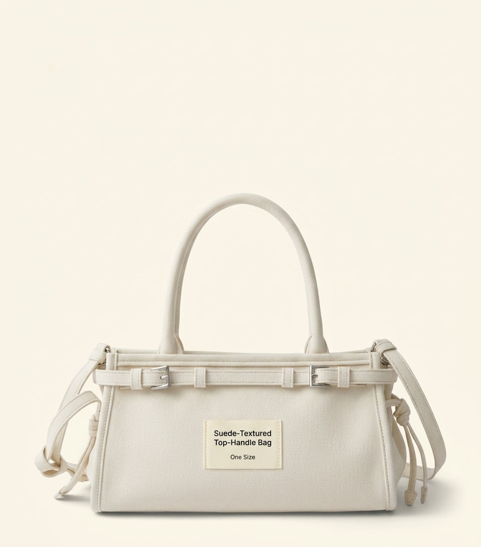 Prada small suede Bonnie top-handle bag, imported from the UK