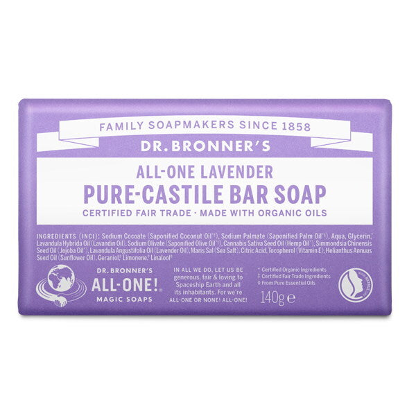 Dr Bronner Organic Lavender Soap Bar - 140g GOODS Superdrug   